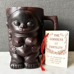 VIntage Goddess of Fertility Mug Tiki Style Mug 1968 Parksmith Corp Japan